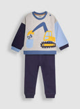 JOJO MAMAN B&amp;Eacute;B&amp;Eacute; Digger Applique Sweatshirt &amp;amp; Jogger Set 6-12 months