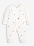 JOJO MAMAN B&amp;Eacute;B&amp;Eacute; Elephant Embroidered Sleepsuit Up To 3 mths