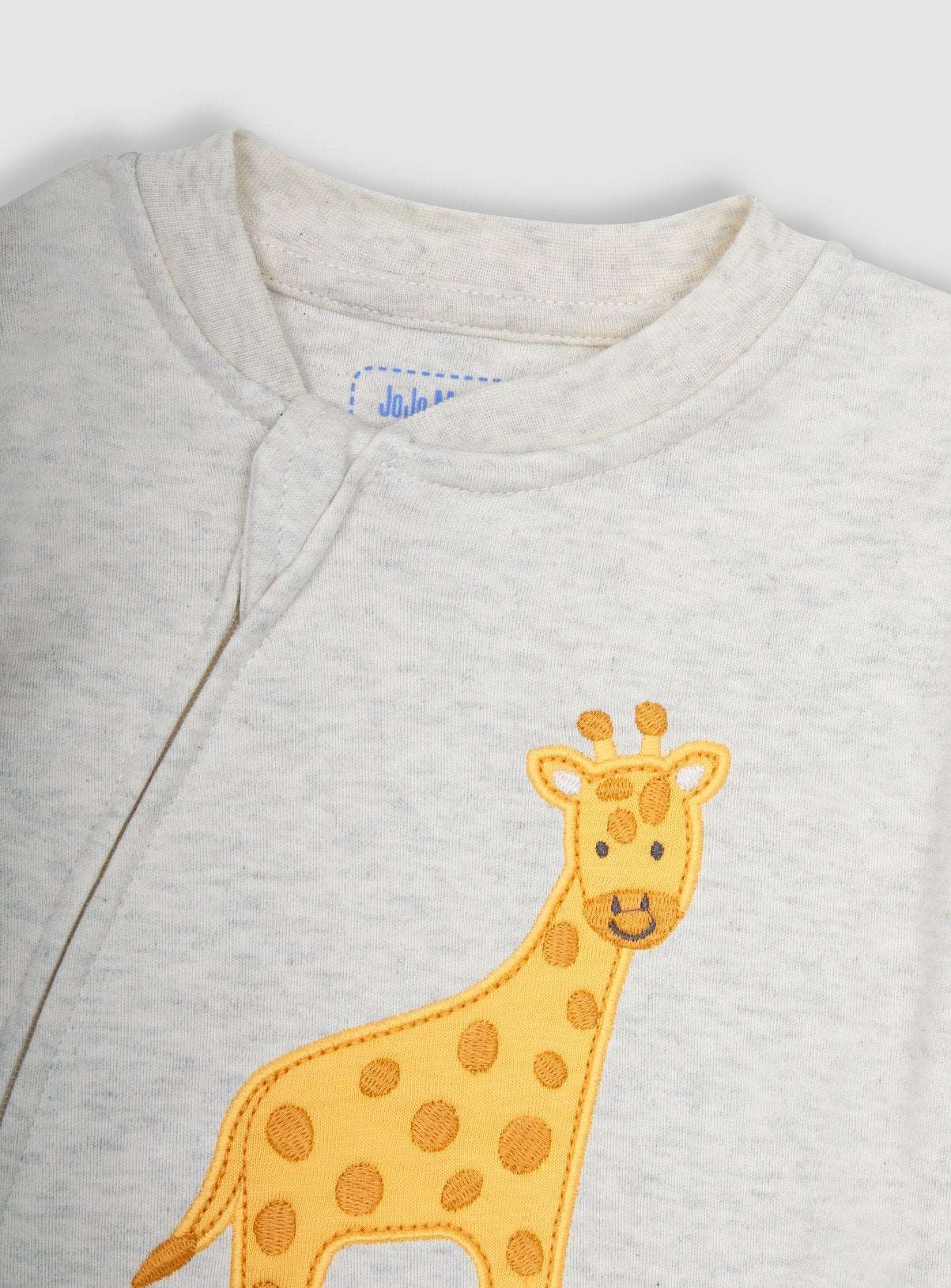 JOJO MAMAN B&amp;Eacute;B&amp;Eacute; Giraffe Applique Zip Sleepsuit Up To 3 mths