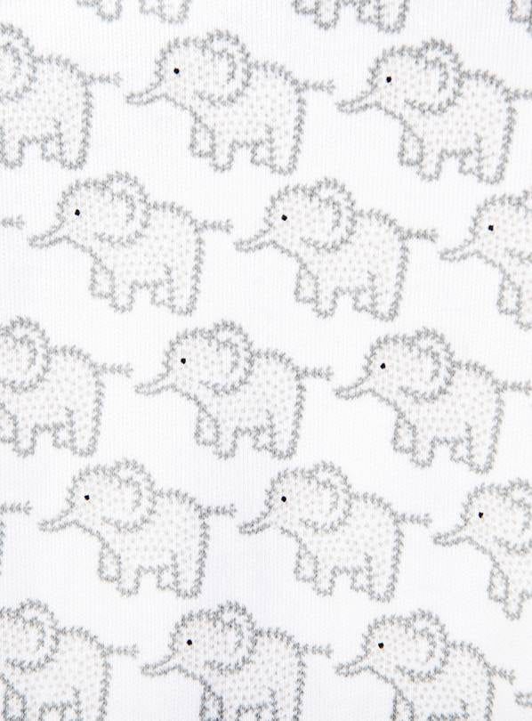 JOJO MAMAN B&amp;Eacute;B&amp;Eacute; Little Elephant Sleepsuit Grey Up To 3 mths