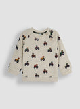 JOJO MAMAN B&amp;Eacute;B&amp;Eacute; Tractor Print Sweatshirt &amp;amp; Velour Cargo Jogger Set Up To 3 mths