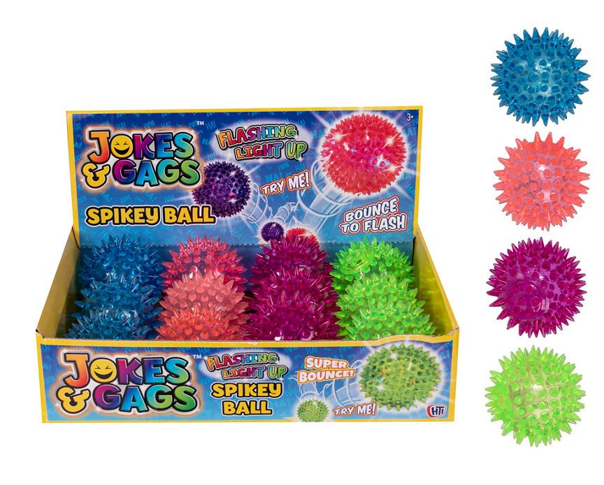 Jokes &amp;amp; Gags Light Up Spikey Ball (Colour may vary - Age 3+ Years)