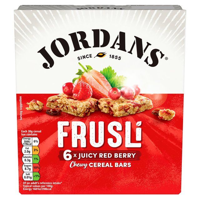 Jordans Red Berries Frusli Cereal Bars   6 x 30g