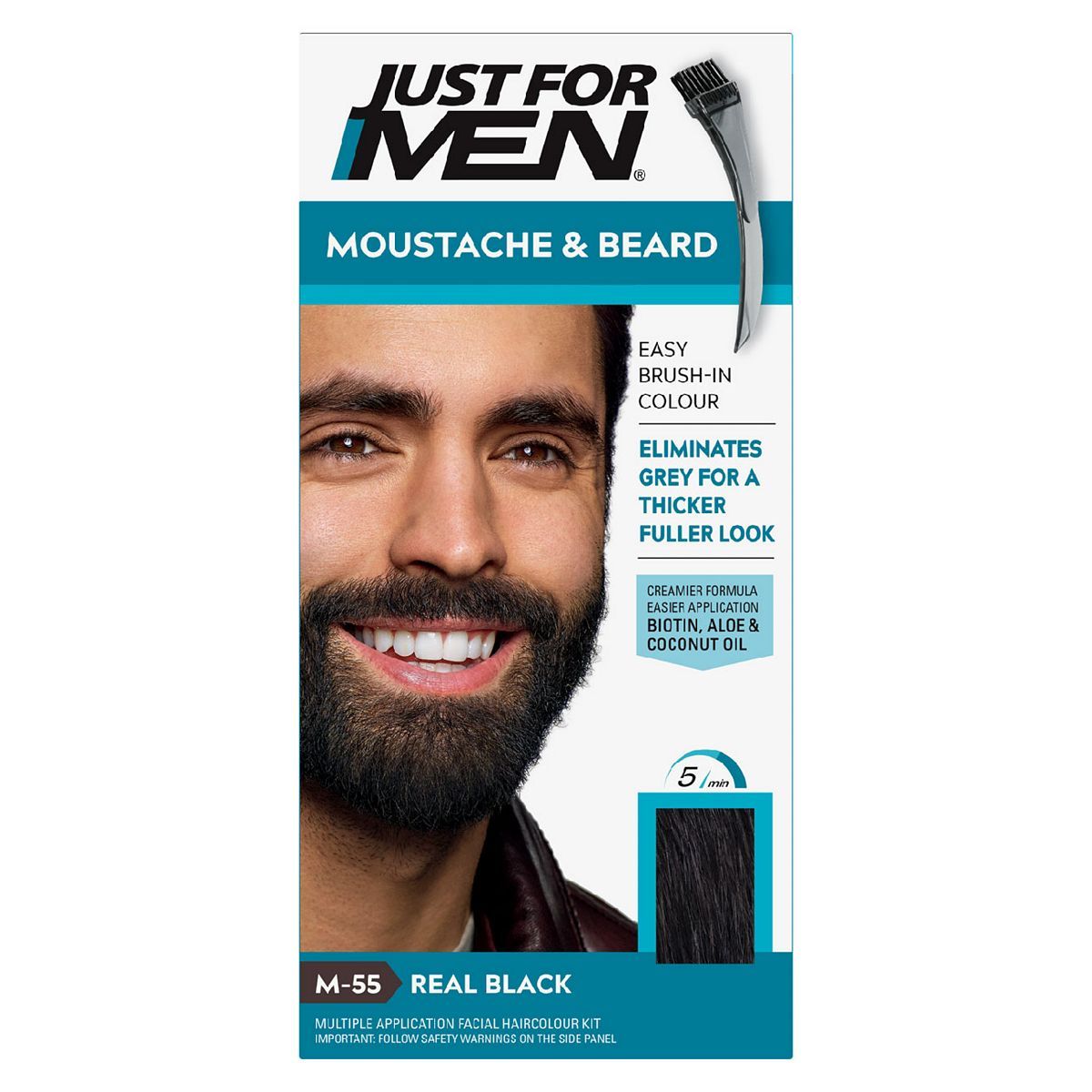 Just For Men Moustache &amp;amp; Beard Brush-In Colour Gel, Black