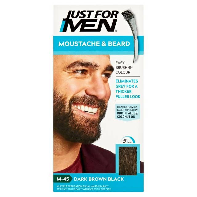 Just For Men Moustache &amp;amp; Beard Brush-In Colour Gel Dark Brown-Black M-45