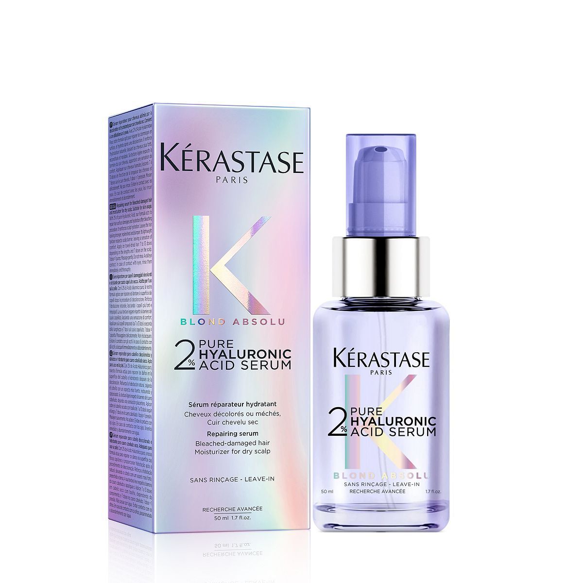 K&amp;eacute;rastase Blond Absolu, Plumping Hair Serum, Overnight Treatment, With 2% Pure Hyaluronic Acid, S&amp;eacute;rum Cicanuit, 50ml