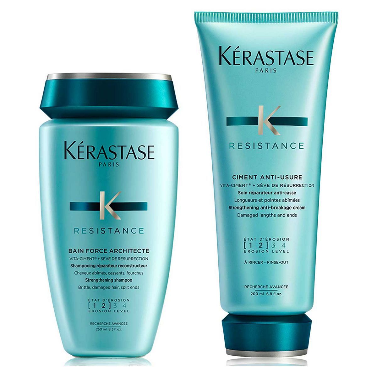 K&amp;eacute;rastase Resistance Shampoo and Conditioner Set, Routine to Repair Dry Damaged Hair With Vita-Ciment Complex, Duo Set