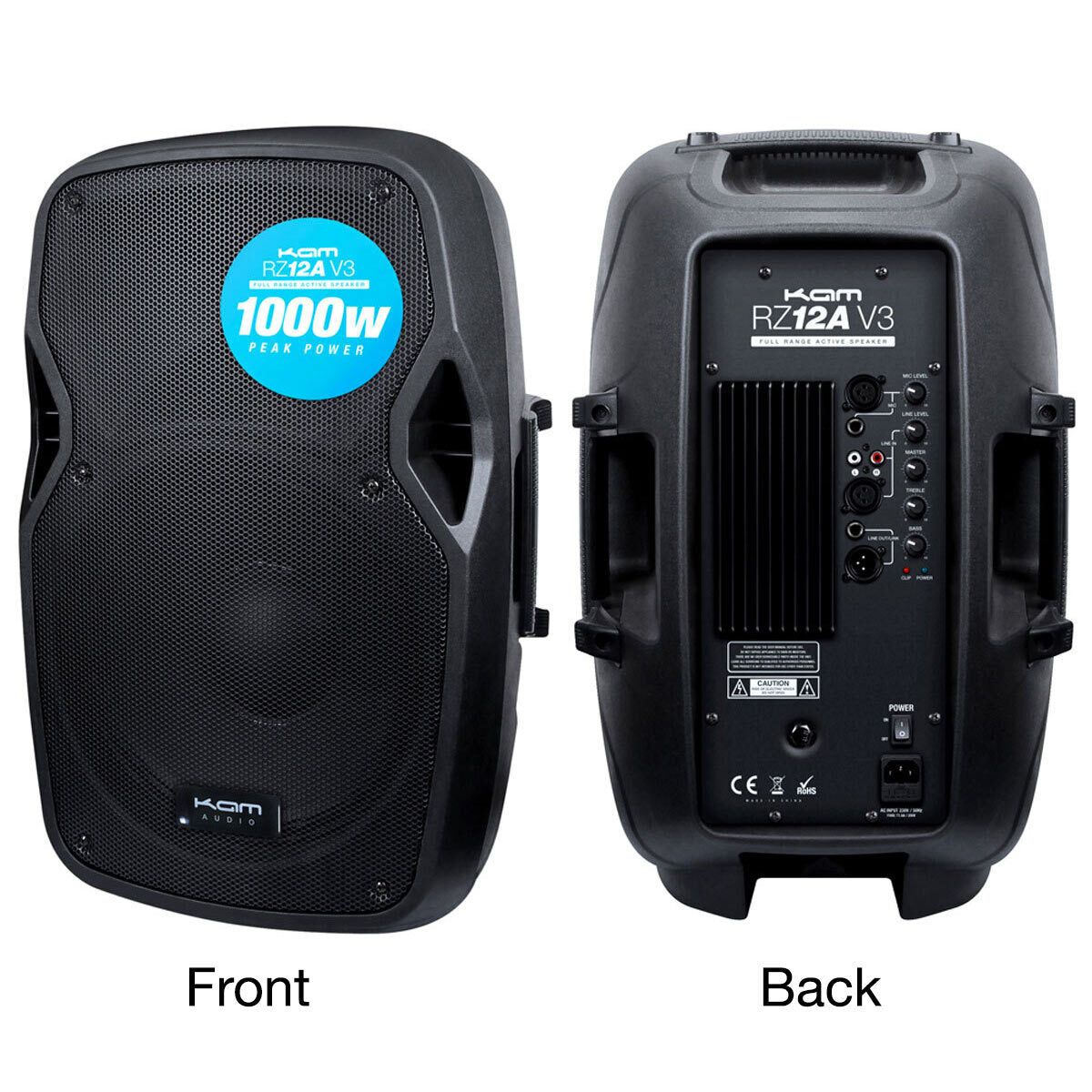 KAM RZ12ABT 12&amp;quot; Bluetooth Speaker, 1000W