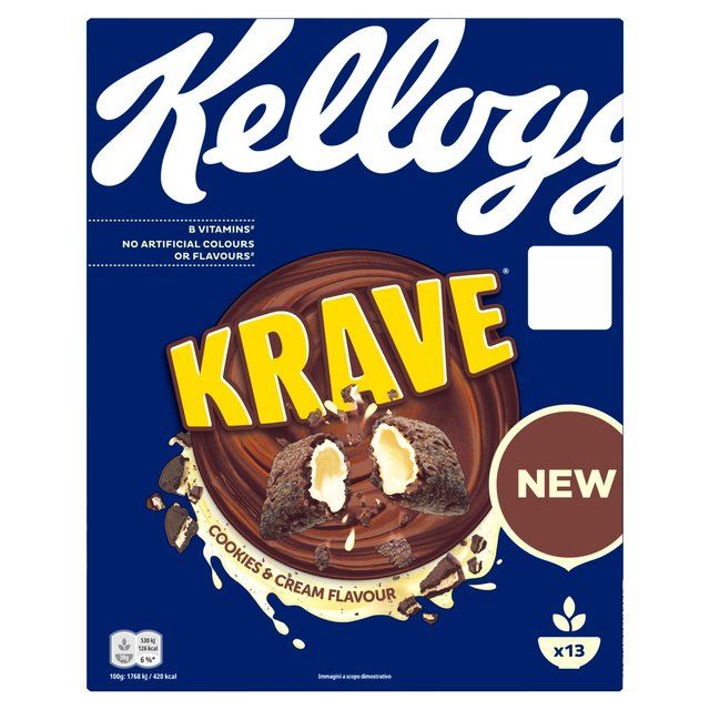 Kellogg's Krave Cookies &amp;amp; Cream Breakfast Cereal   375g