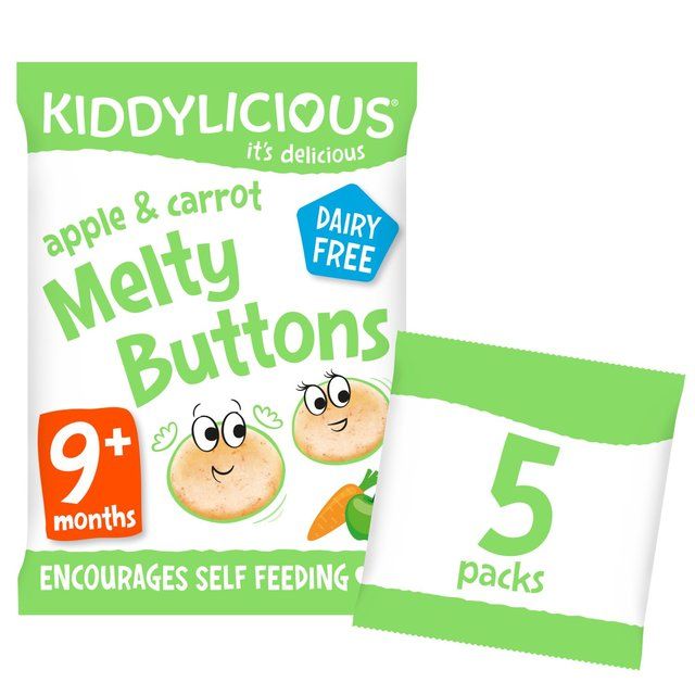 Kiddylicious Apple &amp;amp; Carrot Melty Buttons Baby Snacks Multi   5 x 6g