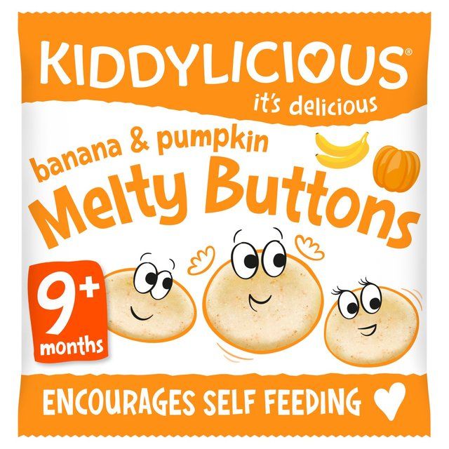 Kiddylicious Banana &amp;amp; Pumpkin Melty Buttons Baby Snacks   6g