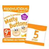 Kiddylicious Banana &amp;amp; Pumpkin Melty Buttons Baby Snacks Multi   5 x 6g