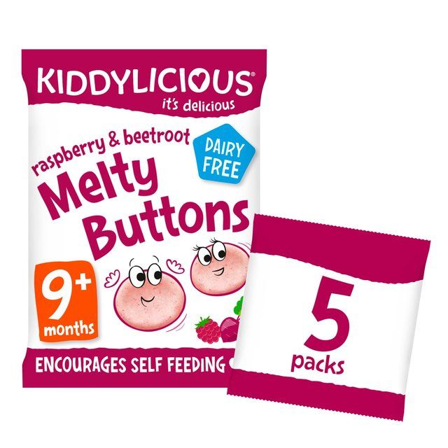Kiddylicious Raspbery &amp;amp; Beetroot Melty Buttons Baby Snacks Multi   5 x 6g
