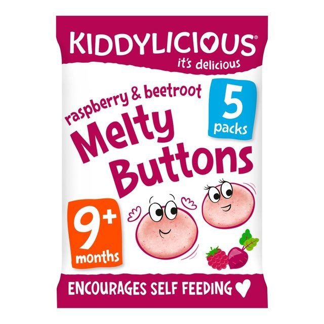 Kiddylicious Raspbery &amp;amp; Beetroot Melty Buttons Baby Snacks Multi   5 x 6g
