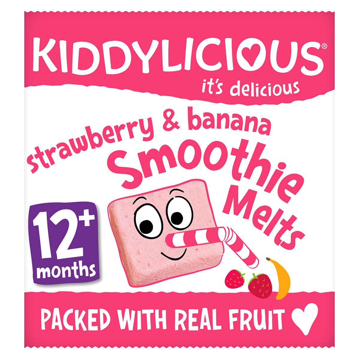 Kiddylicious Smoothie Melts, Strawberry &amp;amp; Banana, Infant Snack, 12months+, 6g