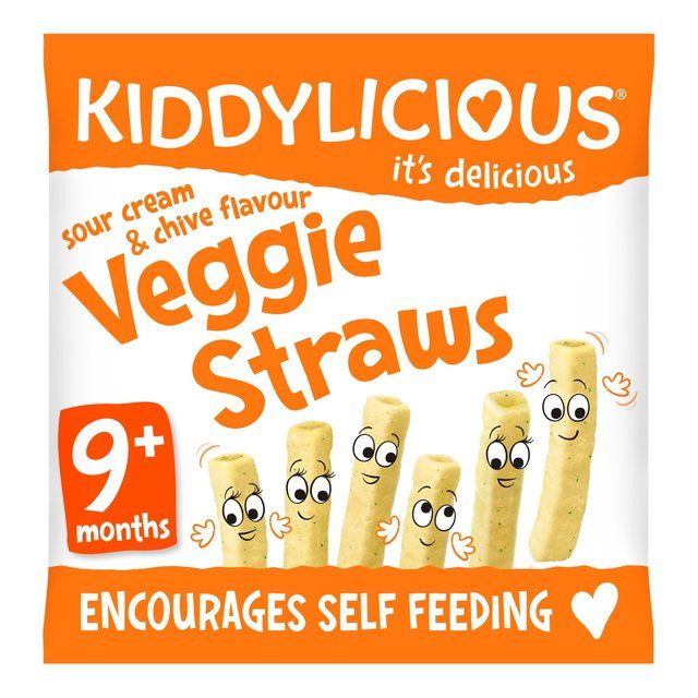 Kiddylicious Sour Cream &amp;amp; Chive Flavoured Veggie Straws Baby Snacks   12g