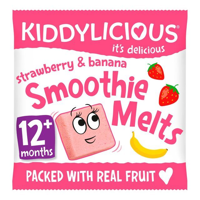 Kiddylicious Strawberry &amp;amp; Banana Smoothie Melts Baby Snacks   6g