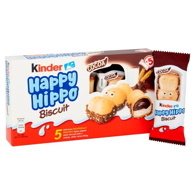Kinder 5 Happy Hippo Milk &amp;amp; Cocoa Cream Biscuits   103.5g