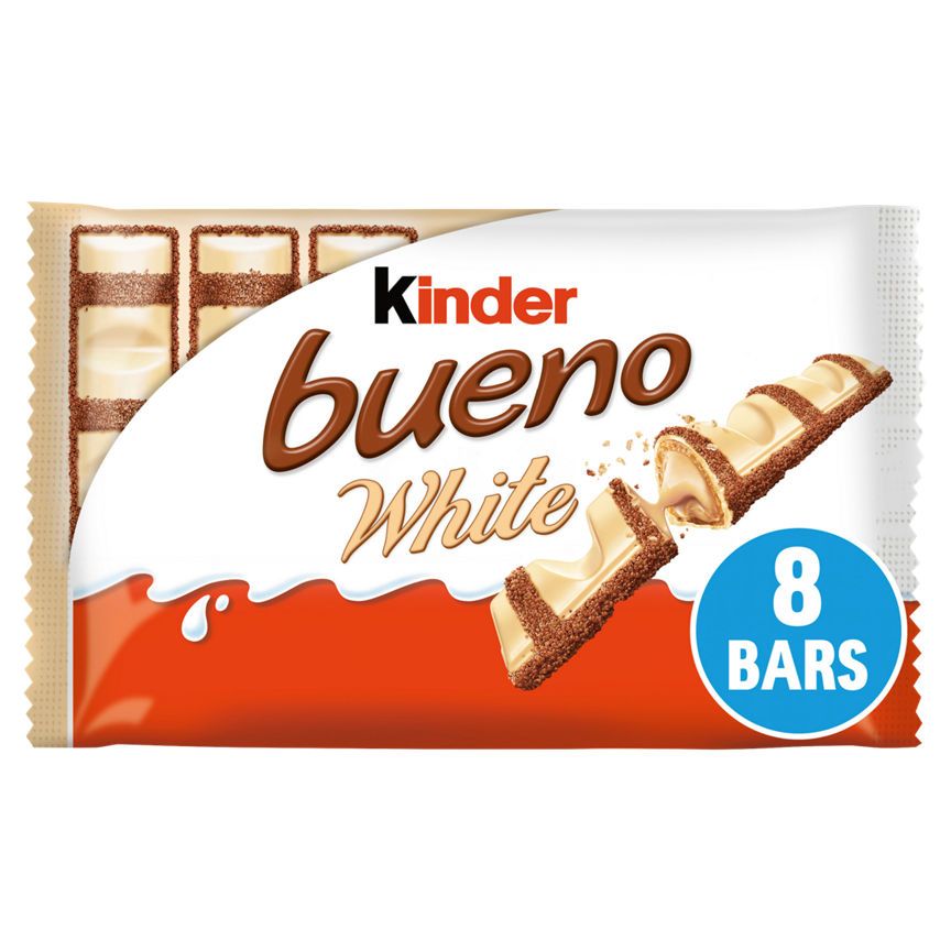 Kinder Bueno Hazelnuts &amp;amp; White Chocolate Bars Multipack 4x