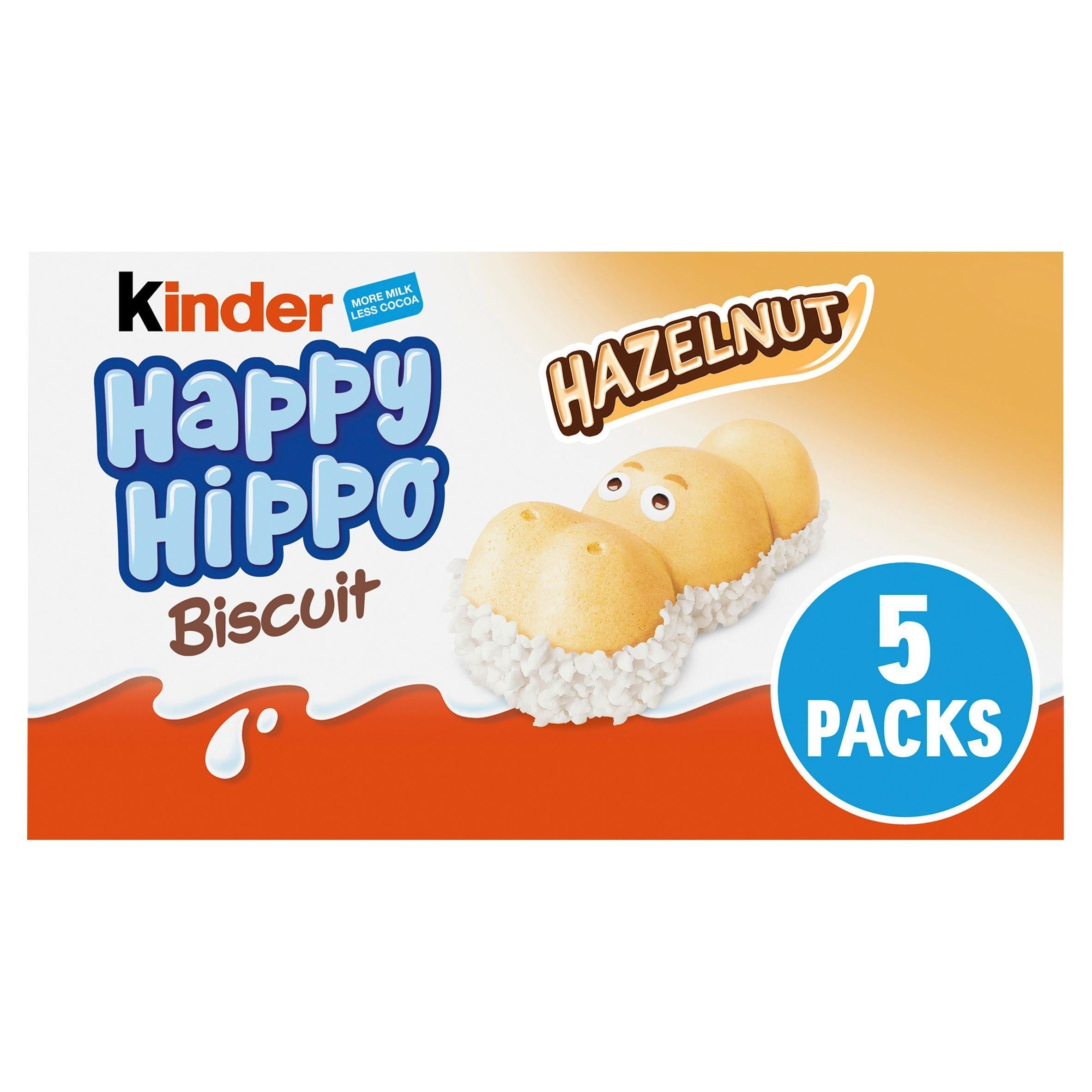Kinder Happy Hippo Milk Hazelnut &amp;amp; Chocolate Biscuits Multipack 5x20.7g