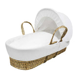 Kinder Valley White Waffle Palm Moses Basket and Opal Folding Stand with 2 Pack Moses Basket Sheets