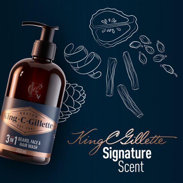 King C. Gillette Beard Shampoo &amp;amp; Face Wash, 350ml