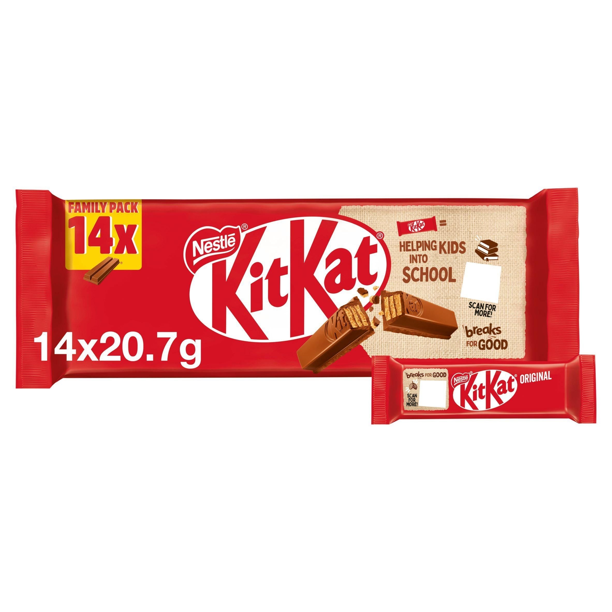 Kit Kat 2 Finger Dark Chocolate Biscuit Bar Multipack x14 289.8g