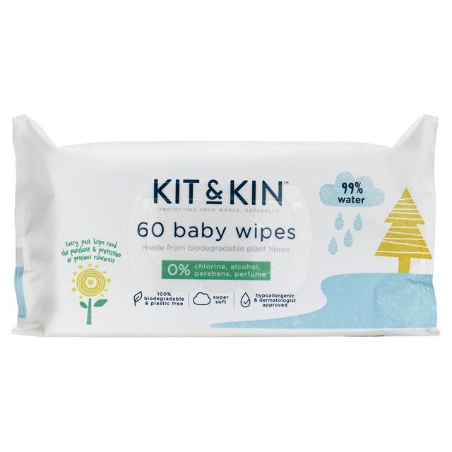 Kit &amp;amp; Kin Biodegradable Baby Wipes Multipack   10 x 60 per pack