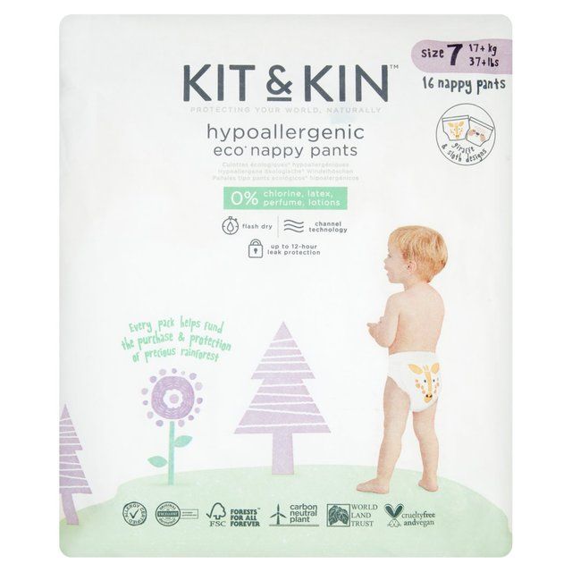 Kit &amp;amp; Kin Eco Nappy Pants Size 7   16 per pack