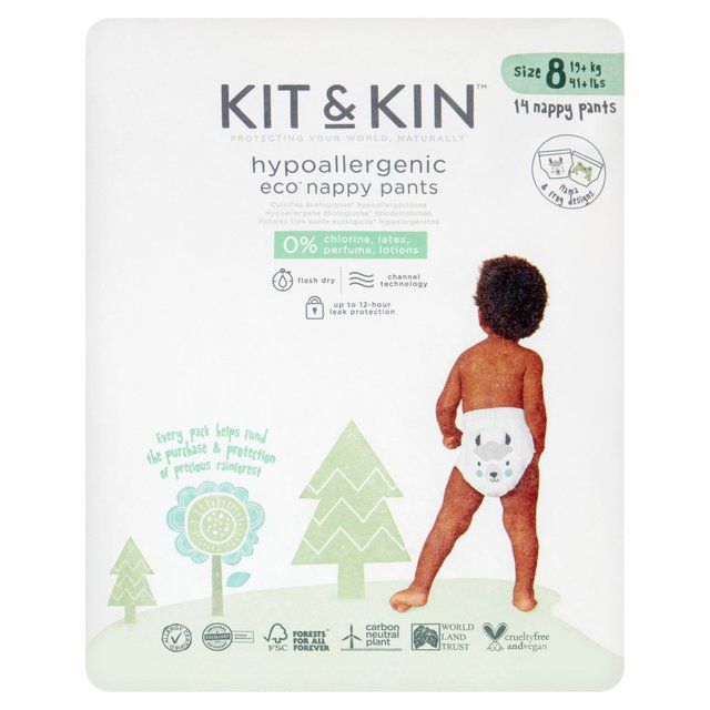 Kit &amp;amp; Kin Eco Nappy Pants Size 8   14 per pack