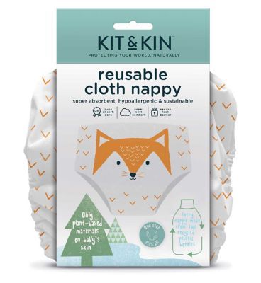 Kit &amp;amp; Kin Reusable Cloth Nappy (Fox Design)