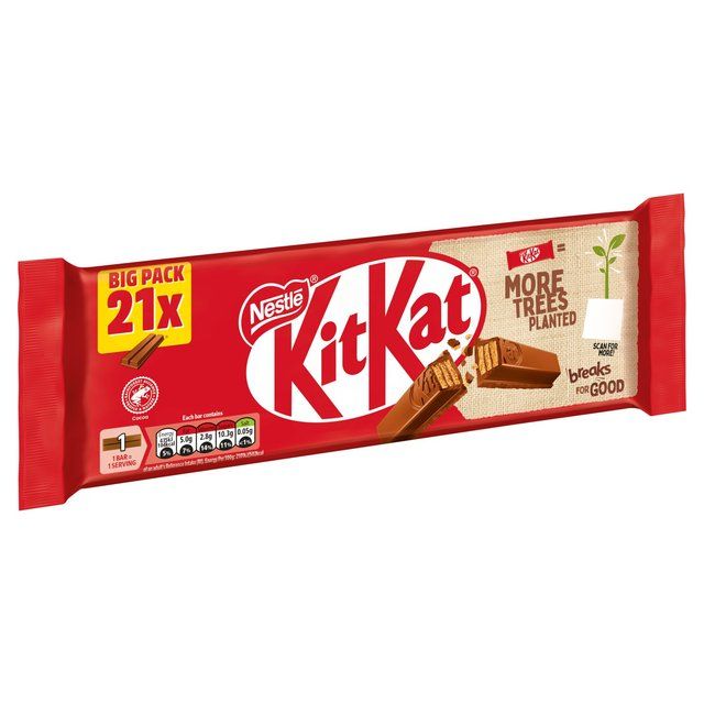 KitKat 2 Finger Milk Chocolate Biscuit Bar Multipack   21 x 20.7g