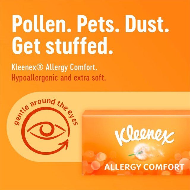 Kleenex Hayfever Allergy Comfort Facial Tissues - Twin Box   2 x 56 per pack