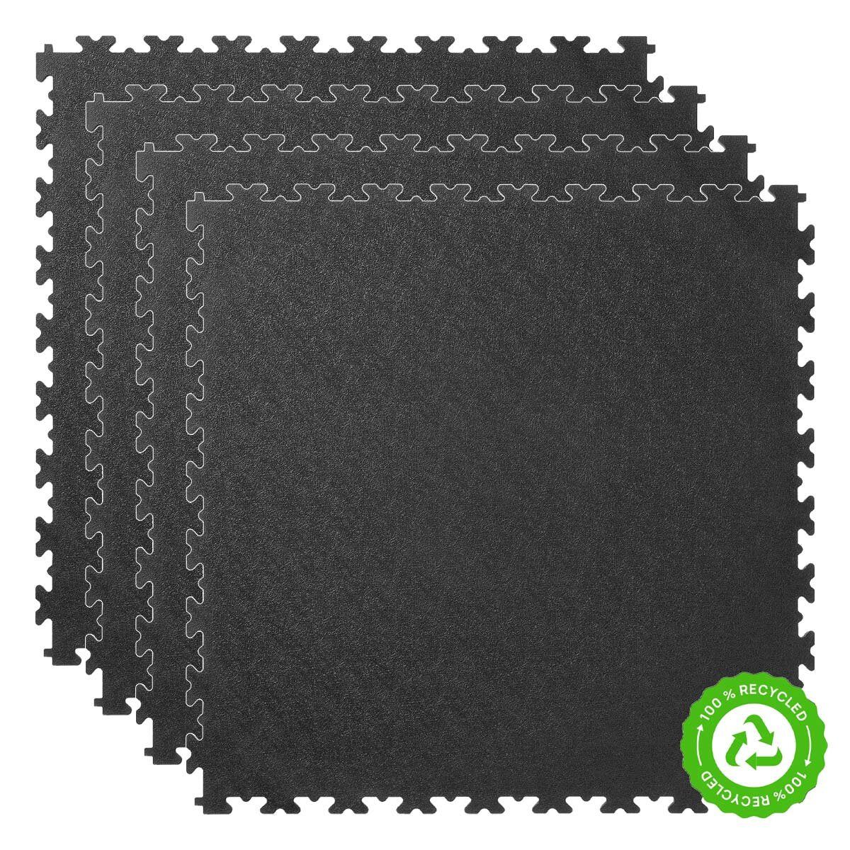 Klikflor RX500 7mm Recycled Garage Floor Tiles 4 pack (497 x 497 x 7mm) - 0.98m&amp;sup2; per pack in Black or Graphite