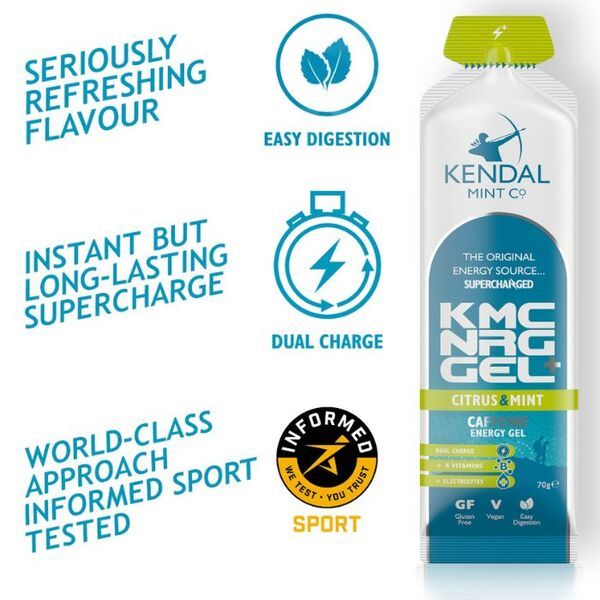 KMC NRG GEL+ Caffeine Energy Gel Citrus &amp;amp; Mint - 6x70g