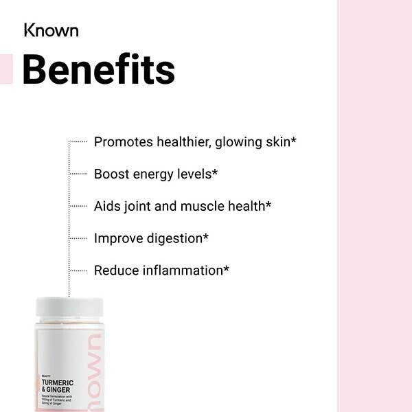 Known Turmeric &amp;amp; Ginger Peach Vegan Gummy Supplements x 60