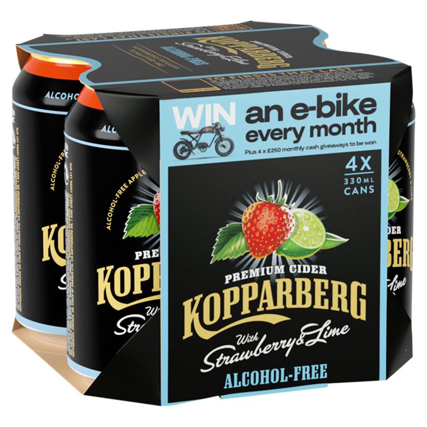 Kopparberg Alcohol-Free Premium Cider with Strawberry &amp;amp; Lime