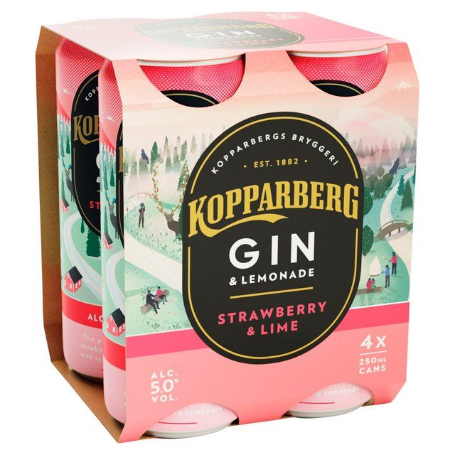 Kopparberg Gin &amp;amp; Lemonade Strawberry &amp;amp; Lime   4 x 250ml