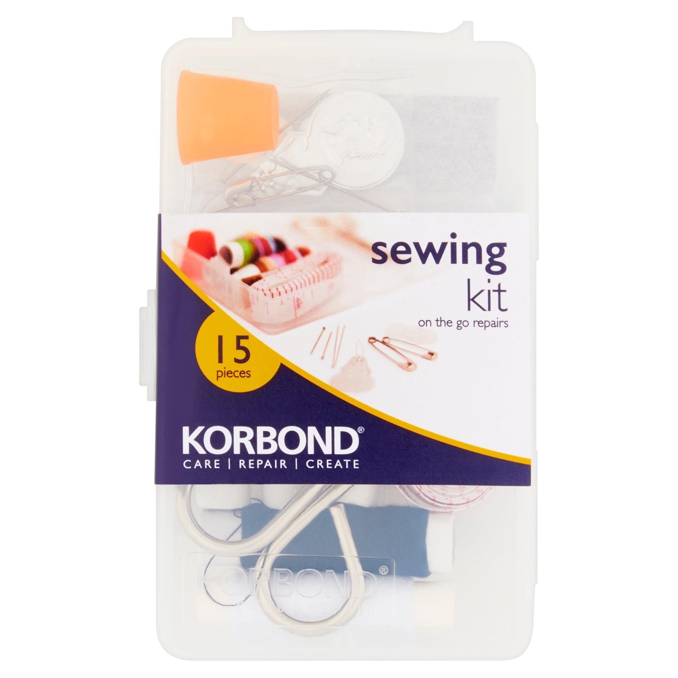Korbond Care &amp;amp; Repair On the Go Repairs Sewing Kit 15 Pieces