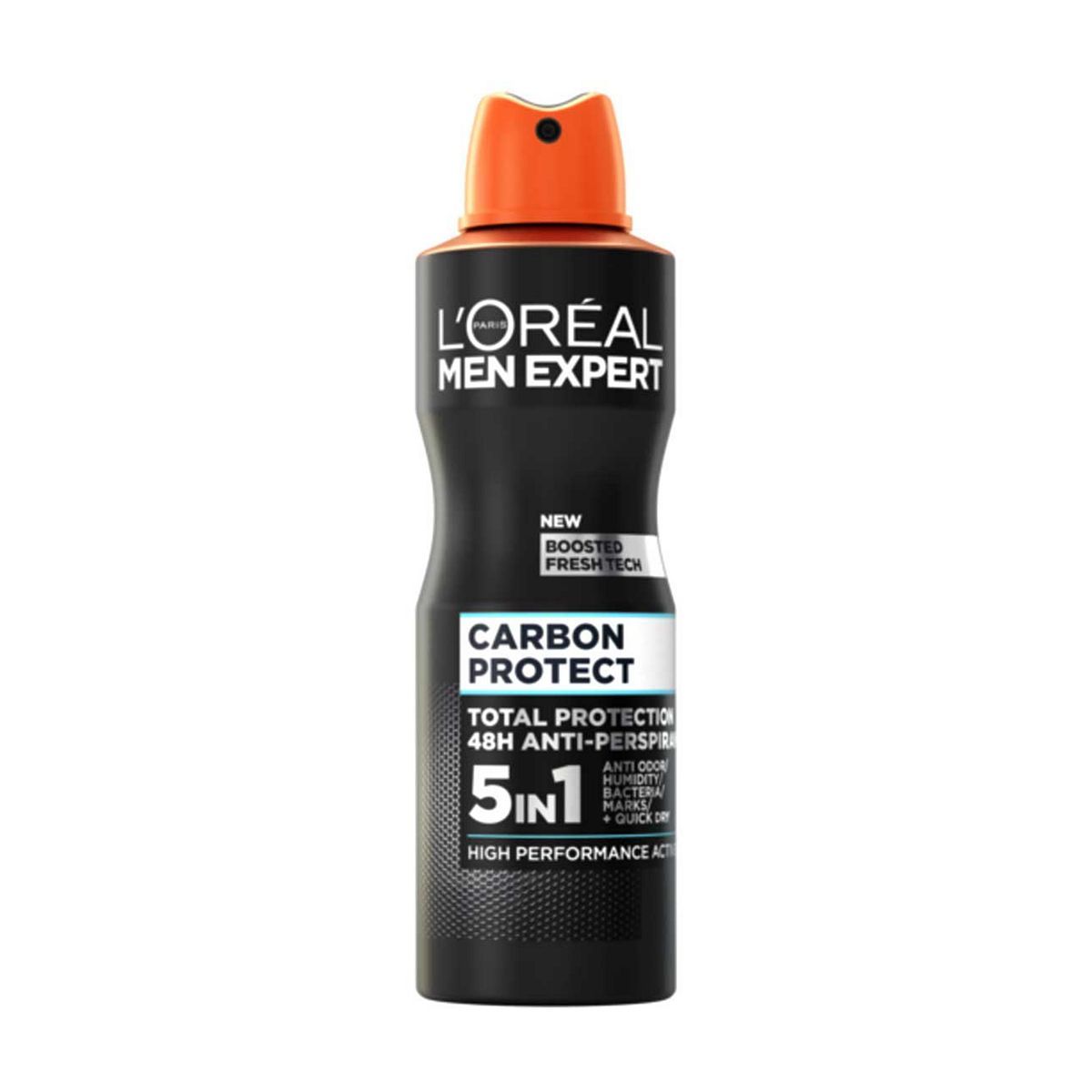 L'Or&amp;eacute;al Men Expert Carbon Protect Anti-Perspirant 5in1 Men&amp;rsquo;s Spray Deodorant 250ml