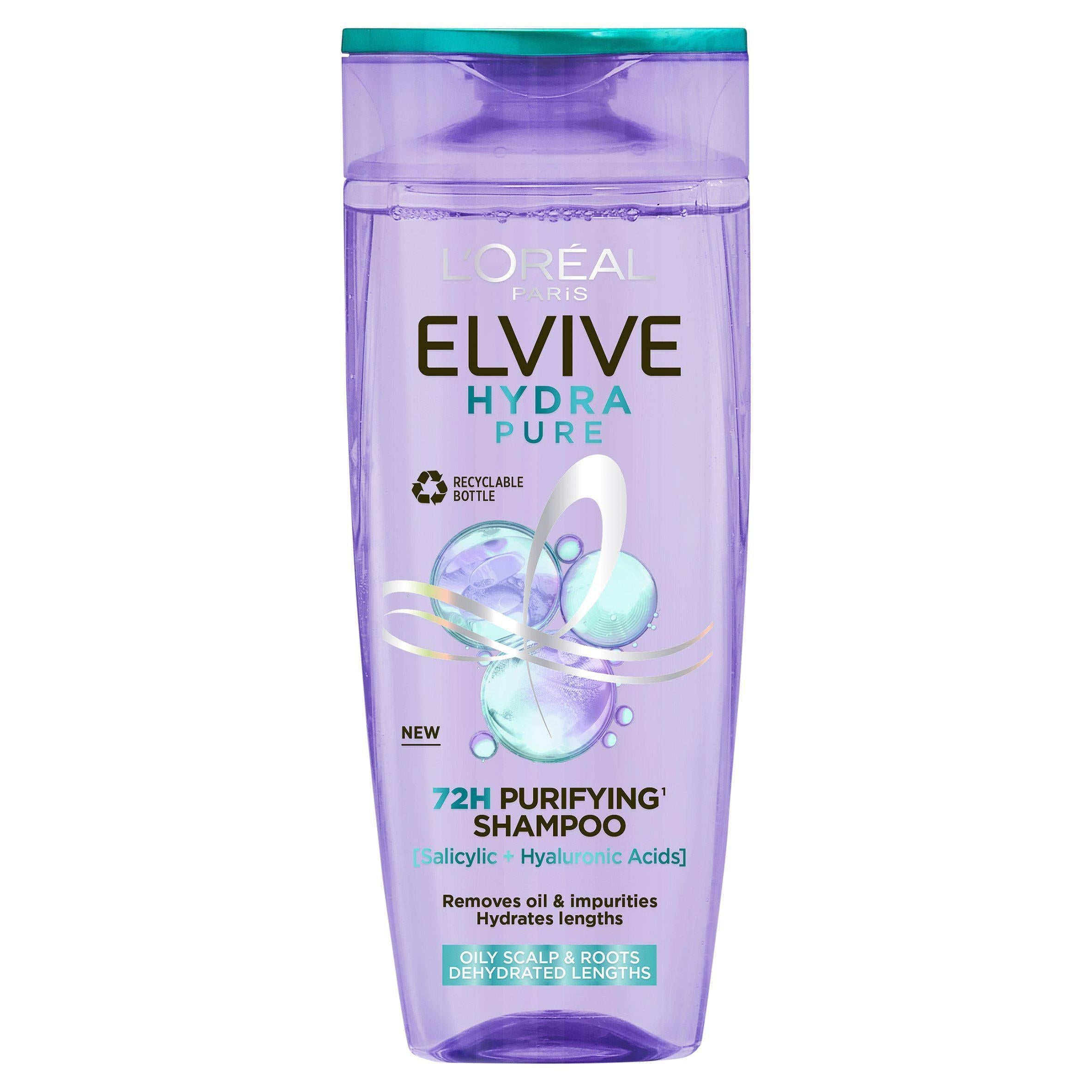 L'Or&amp;eacute;al Paris Elvive Hydra Pure 72h Purifying Shampoo with Hyaluronic &amp;amp; Salicylic Acids 400ml