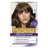 L&amp;rsquo;Or&amp;eacute;al Paris Excellence Cool Cr&amp;egrave;me Permanent Hair Dye, Long-lasting Anti-Brassiness Colour, 6.11 Ultra Ash Dark Blonde