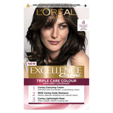 L&amp;rsquo;Or&amp;eacute;al Paris Excellence Cr&amp;egrave;me Permanent Hair Dye, Up to 100% Grey Hair Coverage, 4 Brown