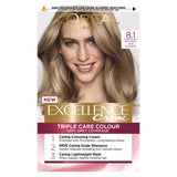 L&amp;rsquo;Or&amp;eacute;al Paris Excellence Cr&amp;egrave;me Permanent Hair Dye, Up to 100% Grey Hair Coverage, 8.1 Natural Ash Blonde