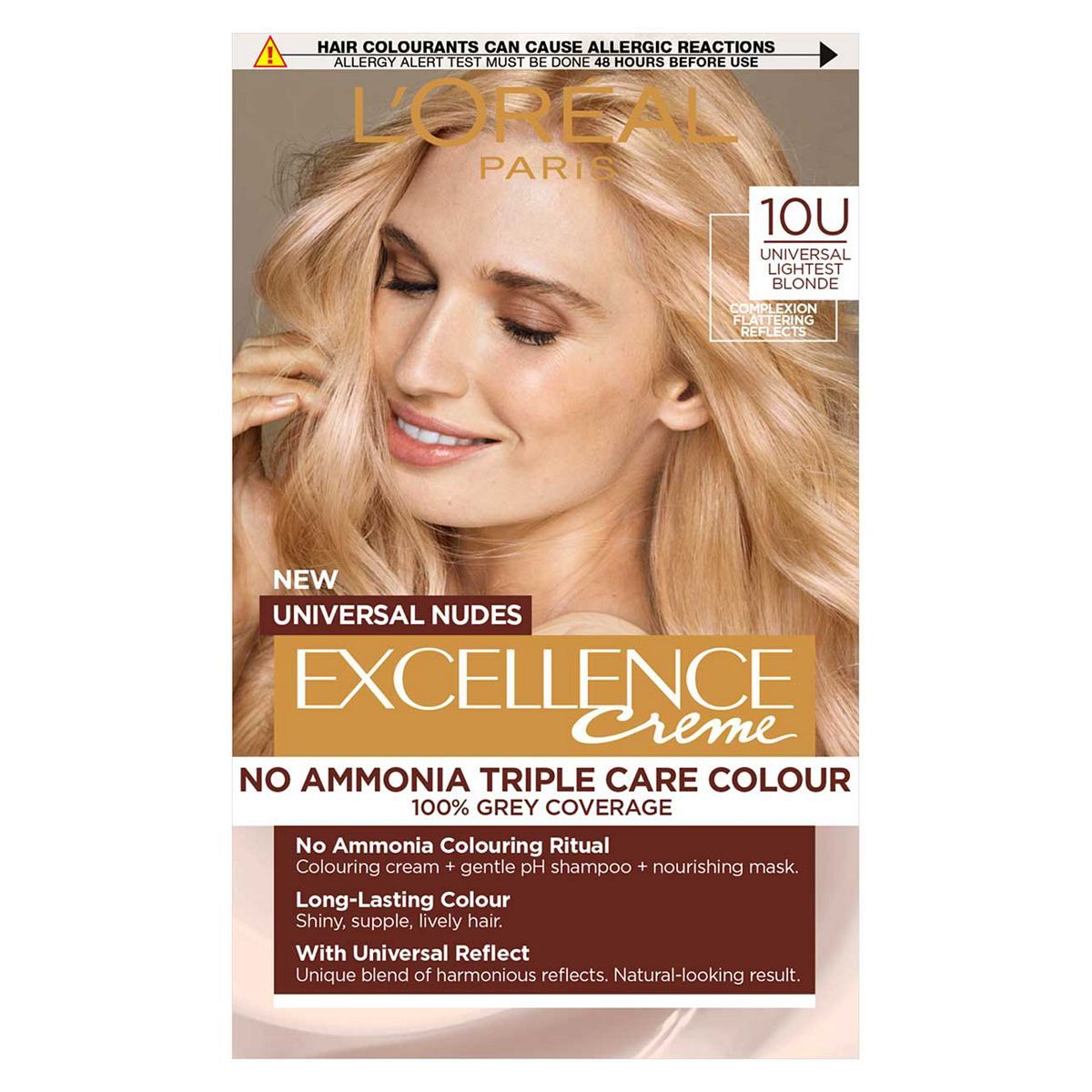 L&amp;rsquo;Or&amp;eacute;al Paris Excellence Cr&amp;egrave;me Universal Nudes Ammonia Free Permanent Hair Dye, 10U Universal Lightest Blonde