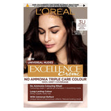 L&amp;rsquo;Or&amp;eacute;al Paris Excellence Cr&amp;egrave;me Universal Nudes Ammonia Free Permanent Hair Dye, 3U Universal Dark Brown
