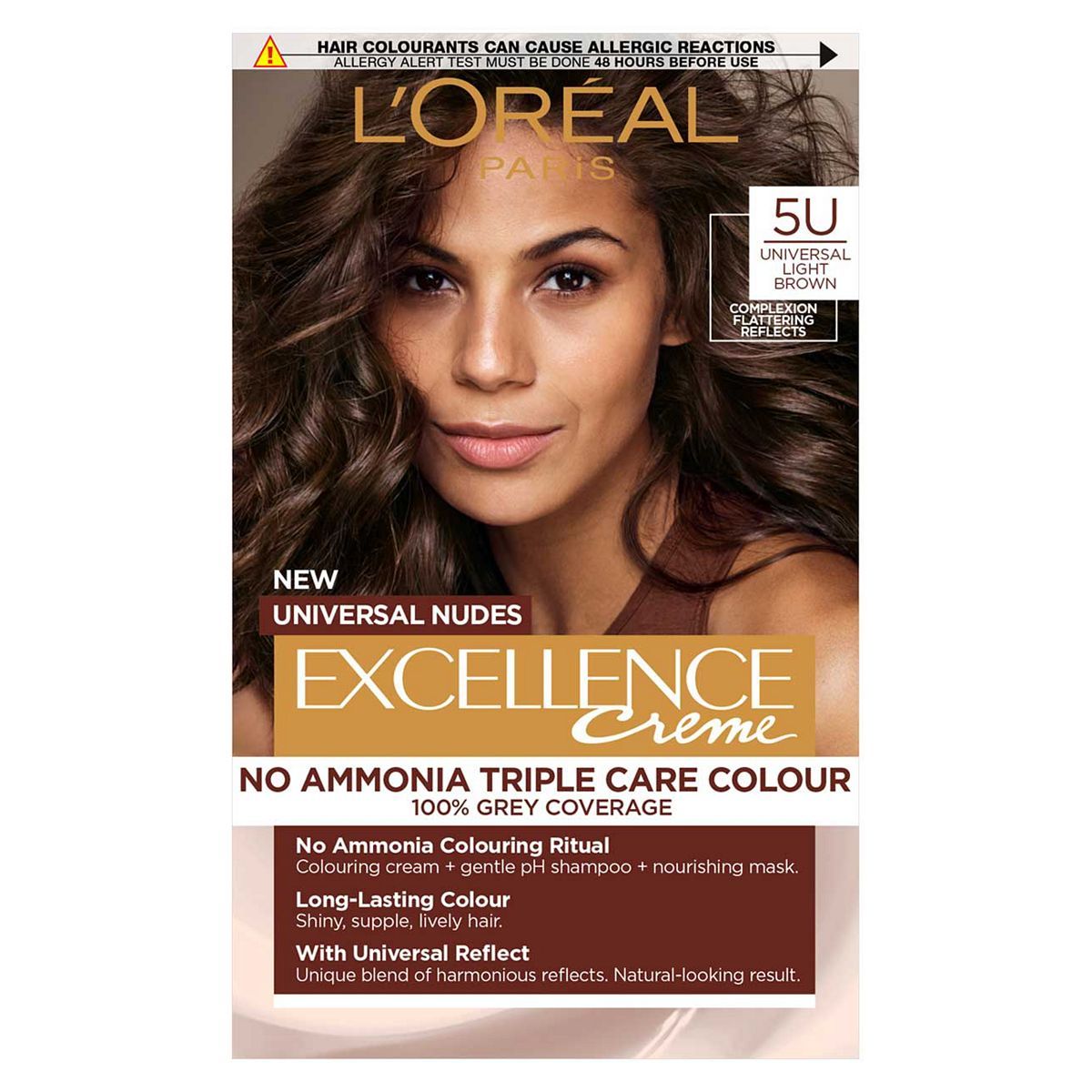 L&amp;rsquo;Or&amp;eacute;al Paris Excellence Cr&amp;egrave;me Universal Nudes Ammonia Free Permanent Hair Dye, 5U Universal Light Brown