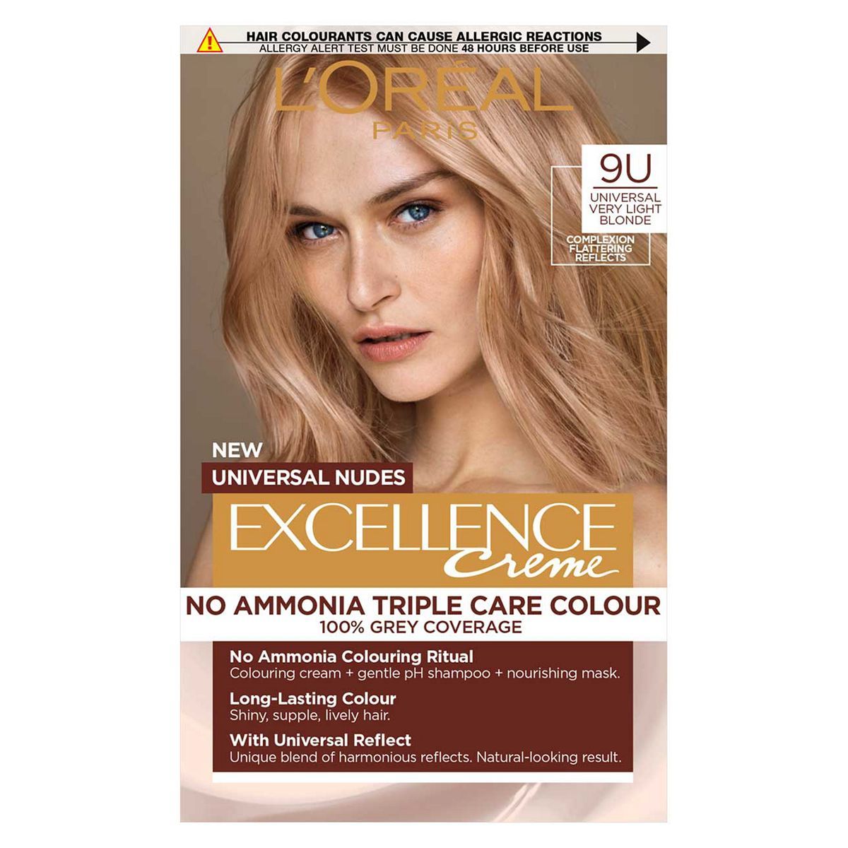 L&amp;rsquo;Or&amp;eacute;al Paris Excellence Cr&amp;egrave;me Universal Nudes Ammonia Free Permanent Hair Dye, 9U Universal Very Light Blonde
