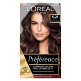 L&amp;rsquo;Or&amp;eacute;al Paris Preference Permanent Hair Dye, Luminous Colour, Cool Iridescent Very Light Brown 6.21