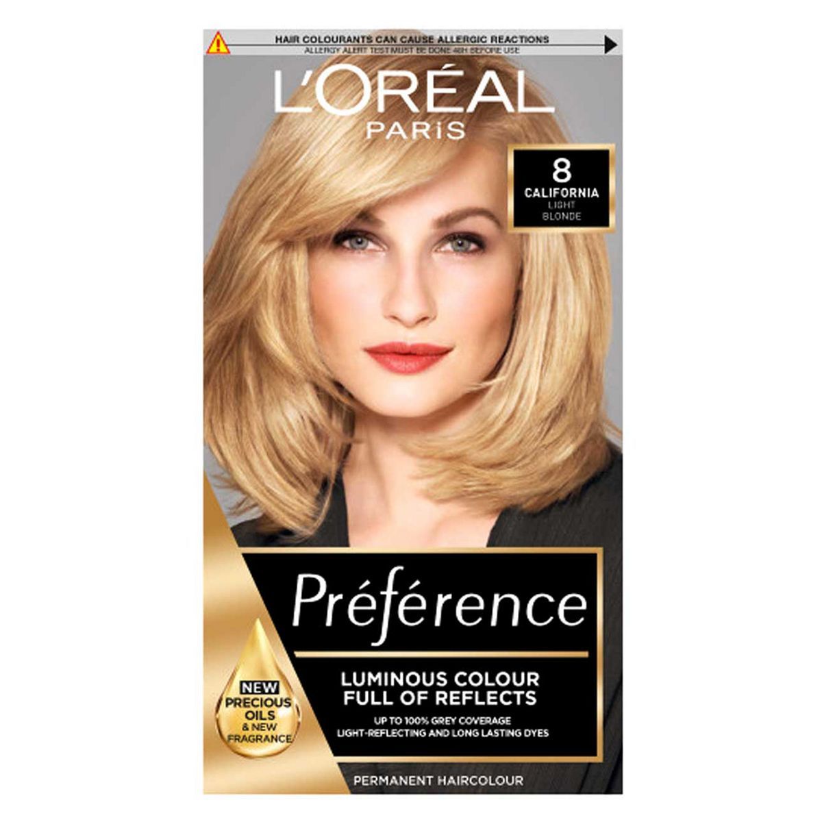 L&amp;rsquo;Or&amp;eacute;al Paris Preference Permanent Hair Dye, Luminous Colour, Light Blonde 8